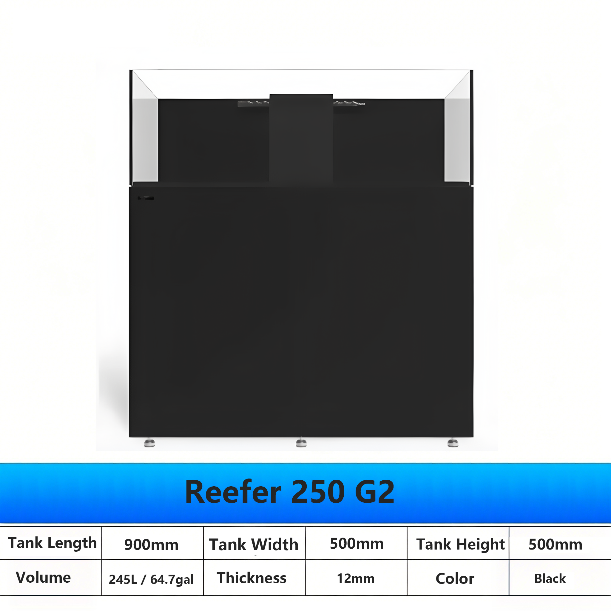 Réfrigérateur 250G2-900x500x1350mm Noir
