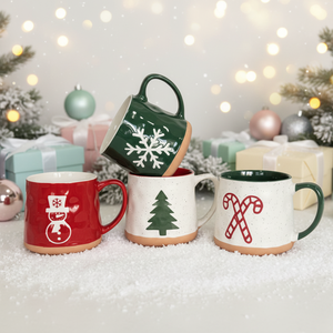 <b>Large</b> Capacity 15OZ Porcelain Christmas Pattern Milk Mugs for Tea Coffee Party Use <b>Gift</b> <b>Box</b> Packaging Dishwasher Microwave Safe - Product Image 1