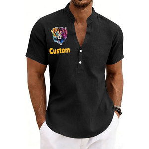 Camisetas de Hombre Lisas de Lino 100% de Alta Calidad con Logotipo Personalizado al por Mayor, Camisetas Unisex Casuales para Hombre con Estampado Gráfico - Product Image 6