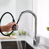 Nouveau design robinet de cuisine extractible en cuivre eau chaude et froide robinet de cuisine tactile avec robinet mitigeur extractible