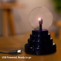 Lampe sphérique LED ABS à plasma, effet éclair, moderne, pour chambre à coucher, fête, boule magique électrostatique, cadeau pour enfants, décoration - Grande Vente