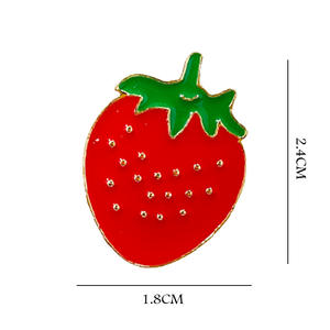 Insigne <span class=keywords><strong>de</strong></span> dessin animé mignon style estival insigne pomme ananas <span class=keywords><strong>fraise</strong></span> orange insigne métal artisanat accessoires personnalisés épingles en émail dur fruits - Product Image 4