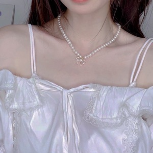 สร้อยคอมุกน้ำจืดธรรมชาติสุดฮิตปี 2022 ดีไซน์หรูหราแบบผีเสื้อโบว์ สร้อยคอแฟชั่นสไตล์ไลท์ลักชัวรี่ - Product Image 5