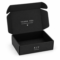 Boîte d'expédition en carton ondulé noir mat XJY avec impression de logo personnalisé, boîte d'emballage pour les petites entreprises et l'e-commerce