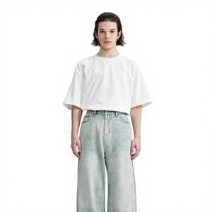 Pantalon en jean décontracté coupe droite ample pour homme, jeans fuselé de créateur pour homme, jean doublé polaire - Product Image 3