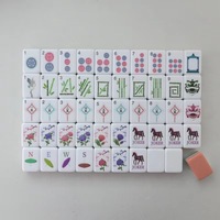 Mahjong américain Orange Horse mignon, 160 pièces, tuiles de mahjong de luxe en acrylique à quatre couches, portable, divertissement familial en plein air