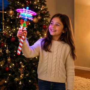 Varita Giratoria LED con Forma de Bastón de Caramelo y Copo de Nieve, Juguete Luminoso Giratorio de 14.5 Pulgadas para Parques de Diversiones, Carnavales, Fiestas de Navidad, Venta al por Mayor - Product Image 2