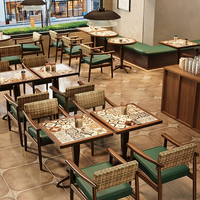 Ensemble de salle à manger sur mesure pour restaurant, fabrication OEM ODM, canapé en bois et table et chaises pour la restauration