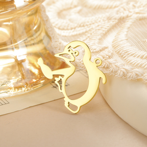 中空ステンレス鋼ペンギンチャームミニ魚ペンギン金メッキペンダントネックレスアクセサリージュエリー作り - Product Image 4