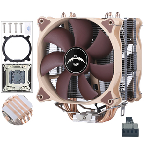 QiuzAim 4 tubos de calor 2011 Pin <span class=keywords><strong>CPU</strong></span> disipador de calor 12cm ventilador X99 computadora de escritorio luminosa X79 placa base 4pin/PWM - Product Image 1