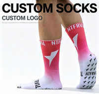 Chaussettes de football antidérapantes en tricot pour adultes, personnalisées OEM, épaisses, pour l'été