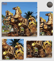 Mythologie grecque Apollon Chariots et chevaux Statue Sculpture en bronze Ornement de jardin extérieur carré