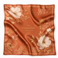 Pañuelo de Seda Cuadrado con Logotipo Personalizado para Recuerdo de Boda, Diseño Gratuito, MOQ Bajo, Producción Rápida, Pañuelo de Seda de Lujo para Fiesta Nupcial