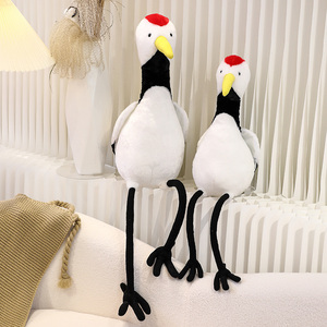 دمية الرافعة المحاكاة الحيوانية ذات التاج الأحمر دمية الرافعة القطيفة لعبة الرافعة الواقعية لهدايا أعياد ميلاد الأطفال - Product Image 5