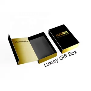 صندوق تعبئة فاخر مخصص هدية إغلاق مغناطيسي أسود تصميم حديث جديد بسعر منخفض صندوق نبيذ فاخر