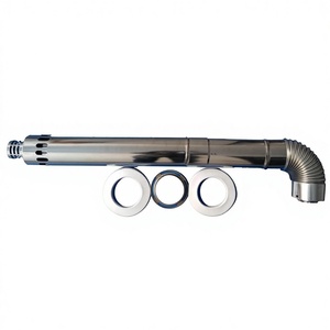Chimney en acier inoxydable 100/60 mm, <span class=keywords><strong>tuyau</strong></span> d'échappement coaxial pour cuisinière à <span class=keywords><strong>gaz</strong></span>, <span class=keywords><strong>chaudière</strong></span> à <span class=keywords><strong>gaz</strong></span> murale - Product Image 1
