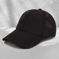 Gorra de béisbol transpirable de malla de 6 paneles para mujer, de secado rápido, con protección solar, para deportes al aire libre, con logo personalizado, para coletas, ideal para verano.