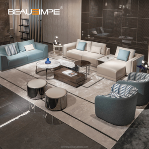 <span class=keywords><strong>Muebles</strong></span> de Cuero de Alta Gama Personalizables para Sala de Estar de Villa Americana, Estilo Moderno y Lujoso - Product Image 1