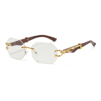 88662 Lunettes de Soleil Sans Monture de Haute Qualité Avec Logo Personnalisé, Tendance Vintage pour Femme, Verres Rectangulaires Colorés UV400