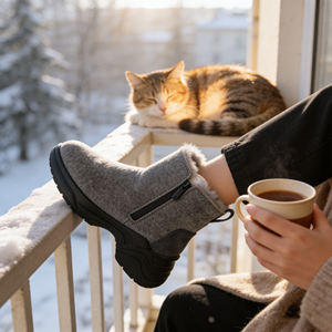 ขายส่งรองเท้าบูทกันหิมะฤดูหนาวสำหรับผู้ชายและผู้หญิง พื้นหนา กันลื่น หนังวัว หนังแกะสองด้าน โรงงานผลิตโดยตรง รับผลิตแบบ OEM/ODM - Product Image 6