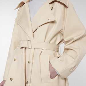 OEM Personalizzato Autunno Inverno Delle Donne di Doppio Petto Ufficio <span class=keywords><strong>Trench</strong></span> Coat Khaki Classic Signore Casuali di Affari Cappotti - Product Image 5