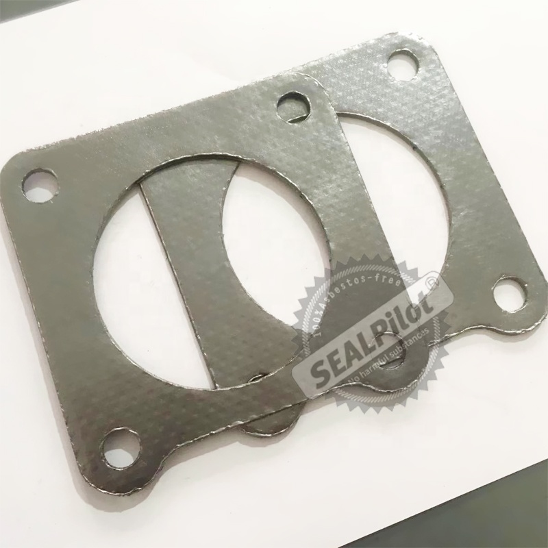 Gasket Kepala Grafit Baja Tahan Karat Otomotif Tekanan Tinggi Kustom untuk Knalpot, Bahan Grosir