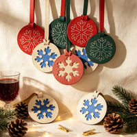 Ornement de Noël personnalisé en cuir PU, breloque ronde flocon de neige, breloque suspendue, Joyeux Noël, décoration de Noël pour les fêtes