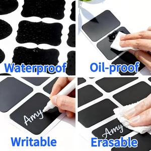 Etiquetas de PVC para Pizarra de <span class=keywords><strong>3x2</strong></span> Pulgadas, Resistentes <span class=keywords><strong>al</strong></span> <span class=keywords><strong>Aceite</strong></span>, Reutilizables, Removibles, 1 Marcador de Tiza Líquida para Frascos de Vidrio, Cajas de Almacenamiento, Contenedores de Alimentos - Product Image 4