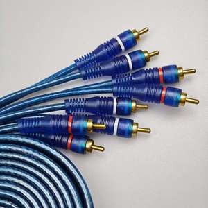High-quality braided RCA audio <b>cable</b> with gold-plated molded connectors, made of oxygen-free copper - Product Image 4