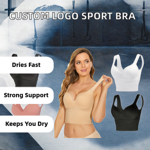 Soutien-gorge de sport personnalisé avec logo, respirant, écologique, en Spandex/Nylon, séchage rapide, anti-transpiration, maintien élevé, pour le yoga, la gym et le fitness, pour femmes - Product Image 2