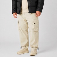Pantalon cargo en duvet pour hommes grandes tailles, coupe large, taille élastique, cordon de serrage, poches à rabat, chaud pour l'hiver, grande taille, surdimensionné 6XL