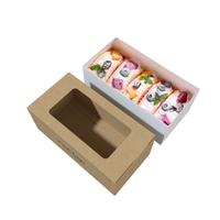 Caja de Exhibición para Pastelería de Nuevo Diseño, Resistente a la Grasa, Personalizable, de Grado Alimenticio, para Pasteles, Postres y Galletas, con Ventana