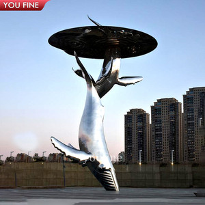 YOUFINE Escultura <span class=keywords><strong>de</strong></span> Ballena Azul Realista <span class=keywords><strong>de</strong></span> Acero Inoxidable Pulido a Espejo <span class=keywords><strong>de</strong></span> Tamaño Natural, Estatua <span class=keywords><strong>de</strong></span> Pez Gigante Aerodinámica para Parque Acuático - Product Image 3
