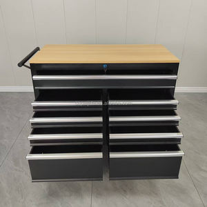 Chariot à outils <span class=keywords><strong>en</strong></span> métal blanc avec 10 tiroirs et plan de travail <span class=keywords><strong>en</strong></span> <span class=keywords><strong>bois</strong></span> - Product Image 6