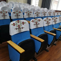 Offre Spéciale église extensible chaise dos couvre personnalisé traditionnel éthiopien croix conception salle de réunion chaise couverture arrière
