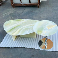Table en onyx vert de luxe en pierre naturelle de qualité supérieure pour la décoration intérieure moderne
