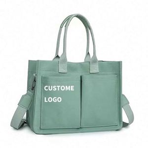 Sac à bandoulière multi-poches durable, grande capacité, sac messager pour femme, sac fourre-tout en toile avec poignée - Product Image 1