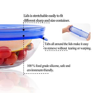 Tapas Elásticas de Silicona para Almacenamiento de Alimentos, 6 Especificaciones de Tapas Reutilizables para Recipientes de Silicona, Aptas para Diversos Contenedores de Alimentos - Product Image 2