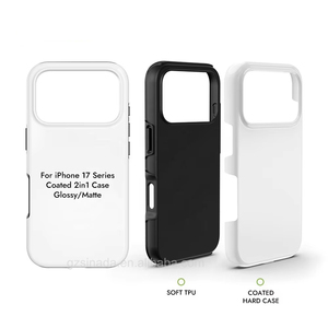 Custodie per <span class=keywords><strong>iPhone</strong></span> Serie 17 all'ingrosso 2 in 1 in TPU e PC con pellicola protettiva 3D per sublimazione, antiurto e lucide, con protezione per l'obiettivo - Product Image 2