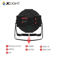 Mini projecteur PAR plat à 18 LED, télécommande DMX 512, activé par le son, RGB 3-en-1, IP33, éclairage de scène