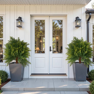 Arbre artificiel en cyprès de 2,3 pieds avec tronc naturel, résistant aux UV, respectueux de l'environnement, idéal pour les mariages, Noël, les patios et les entrées - Product Image 3