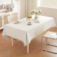 Nappe Rectangulaire Imprimée Effet Lin Chenille Écologique Imperméable Antidérapante Résistante à l'Usure pour Tables à Manger et Tables Basses