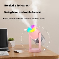 Humidificateur ultrasonique USB domestique et automobile en plastique avec humidistat, projection de brume LED 7 couleurs, contrôle d'aromathérapie, faible bruit 1