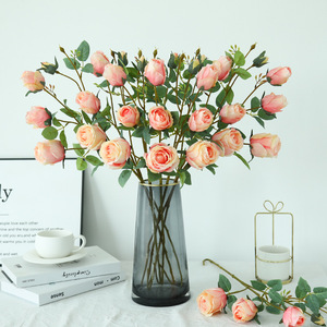 Fleurs artificielles en tissu de soie simulée, rose de montagne enneigée, rose, blanc, rose, décoration de la maison, accessoires de photographie de mariage - Product Image 3