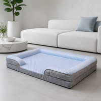 Lit rafraîchissant d'été pour chien et chat, surface en gel perlé, dossier orthopédique, antidérapant, lavable, OEM, marque privée, en gros