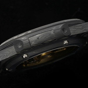 Reloj de Pulsera de Alta Gama con Caja Octogonal de Fibra de Carbono Marmoleada Premium, Esfera con Rayas Naranjas, Fecha Automática, Resistente al Agua, para Hombre y Mujer - Product Image 4