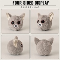 Peluche Squishy, Balle Rebondissante Anti-Stress, Jouet en Peluche Chien Chat, Cadeau Doux pour Enfants