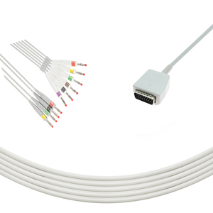 Câble EKG compatible avec Nihon Kohden 5503A, 10 fils, connexion directe, 6306A DB 15PIN, IEC Banana 4.0 - Product Image 3
