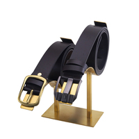 Support de présentation de ceintures en métal sur mesure, support de ceintures en acier inoxydable avec base, étagère organisatrice de ceintures pour la vente au détail