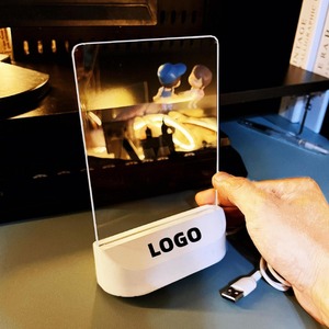 Tablero de escritura móvil de acrílico transparente borrable DIY uso en el hogar puesto de mensajes iluminado <span class=keywords><strong>con</strong></span> <span class=keywords><strong>pizarra</strong></span> de precio manuscrita <span class=keywords><strong>LED</strong></span> - Product Image 4